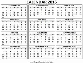 Image result for 2016 Calendar Printable One Page