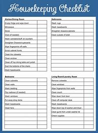 Image result for Analasis Housekeeping Checklist