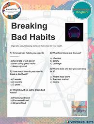 Image result for Breaking Bad Habits in Children Worksheets