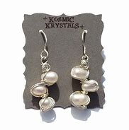 Image result for Silver Dangling Pearl Earrings