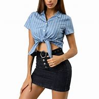 Image result for Women's Short Sleeve Button Front Shirts