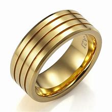 Image result for Solid Gold Wedding Ring Band for Men