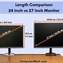 Image result for 27 in Monitor Dimensions