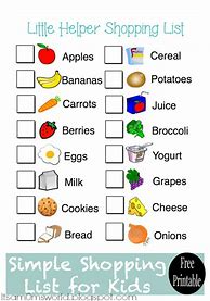 Image result for Fun Grocery List