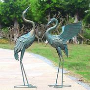 Image result for Metal Crane Garden Sculpture