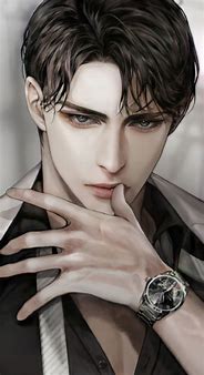 Image result for Realistic Anime Boy with Black Hair