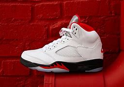 Image result for Fire Red 5s Sneakers