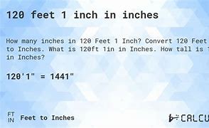 Image result for 120 Ft. to Inches