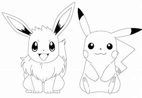 Image result for Pokemon Coloring Pages Pikachu and Eevee