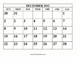 Image result for Dec 2 2012 Calendar