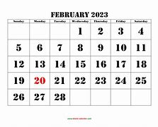 Image result for 2023 February Calendar Printable