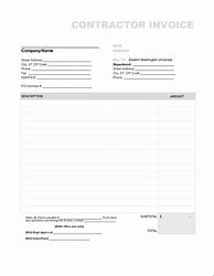 Image result for Individual Contractor Invoice Template