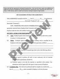 Image result for Deck Building Contract Template
