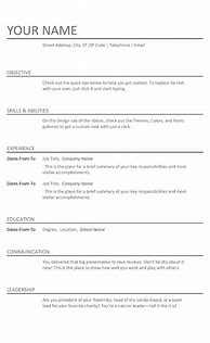 Image result for Blank Resume Templates for Microsoft Word