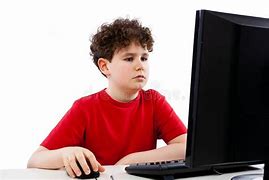 Image result for Kid On Computer Stock Image