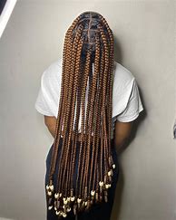 Image result for Brown Box Braids with Beads