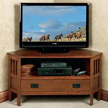 Image result for Modern Oak Corner TV Stand