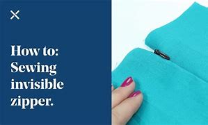 Image result for How to Sew Invisible Zipper