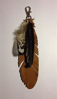 Image result for Leather Feather Keychain