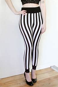 Image result for Black and White Stripe Leggings