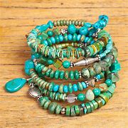 Image result for Turquoise Beaded Bracelet Tie Knot