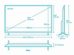 Image result for 49 Inch TV Dimensions in Cm