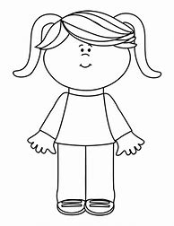 Image result for Picture of a Girl Black and White Clip Art