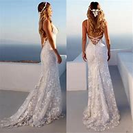 Image result for Backless Beach Wedding Dress