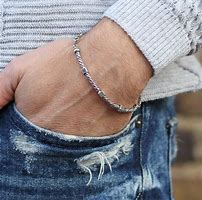 Image result for Men's Silver Rope Bracelet