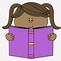 Image result for Little Girl Reading a Book Clip Art