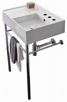 Image result for Bathroom Sink with Chrome Stand