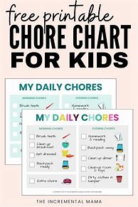 Image result for 6 Year Old Chore Chart