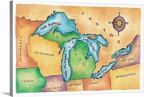 Image result for Great Lakes Map Poster