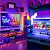 Image result for Gaming Setup with TV and PlayStation and PC