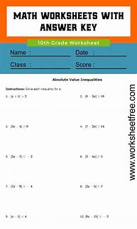 Image result for Free Printable Grade 10 Math Worksheets