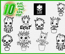 Image result for Baby Groot Silhouette