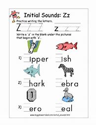 Image result for Z Sound Worksheet