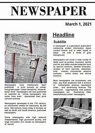 Image result for Newspaper Format Example