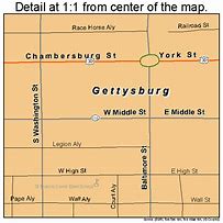 Image result for Street Map of Gettysburg PA