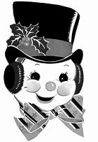 Image result for Vintage Snowman Clip Art Black and White