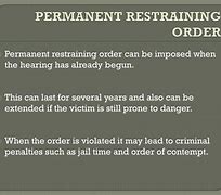 Image result for Permanent Restraining Order