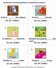 Image result for On and Under Worksheets for Kindergarten