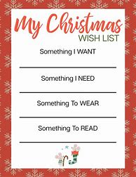 Image result for Christmas Wish List Examples