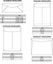 Image result for Catalog Envelope Size Chart