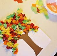 Image result for Tissue Paper Fall Tree Craft