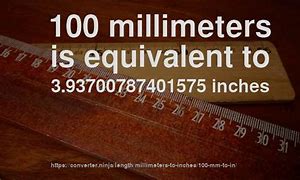 Image result for 100 mm Equals Inches