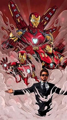Download A Comic Book Cover With Iron Man And His Friends Wallpaper | Wallpapers.com