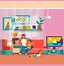 Image result for Cartoon Picture of Family Watching TV