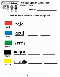 Image result for Spanish Worksheets for Kinder