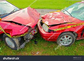Image result for Smashed Red Car